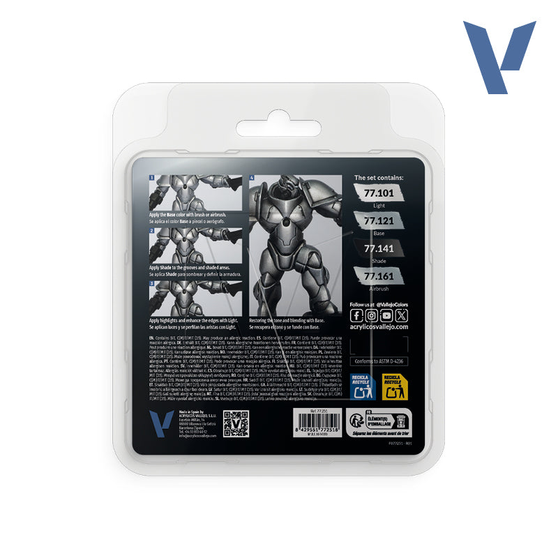 Vallejo True Metallic Metal - 77.251 - Sterling Silver Set