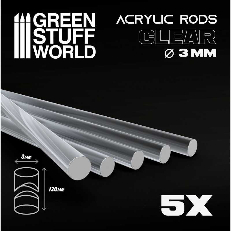 Clear Acrylic Rods - 3mm