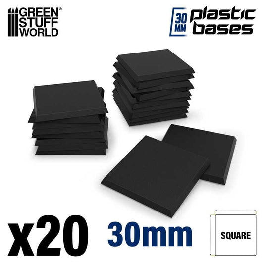 GSW 30mm square black plastic bases