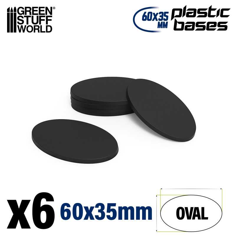 GSW 60x35mm oval black plastic bases