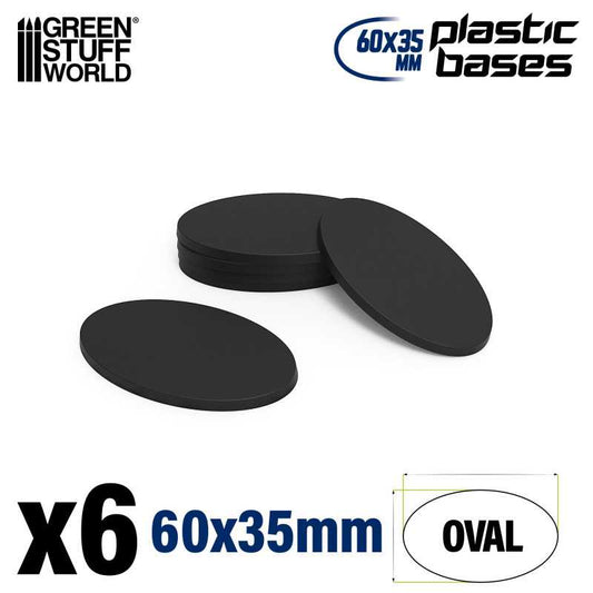 GSW 60x35mm oval black plastic bases