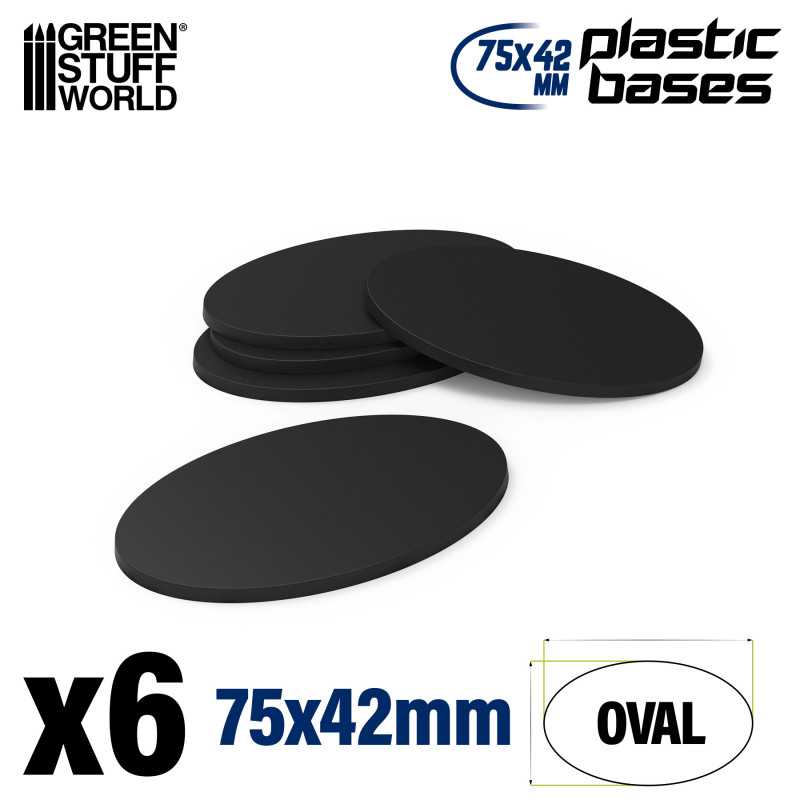 GSW 75x42mm oval black plastic bases