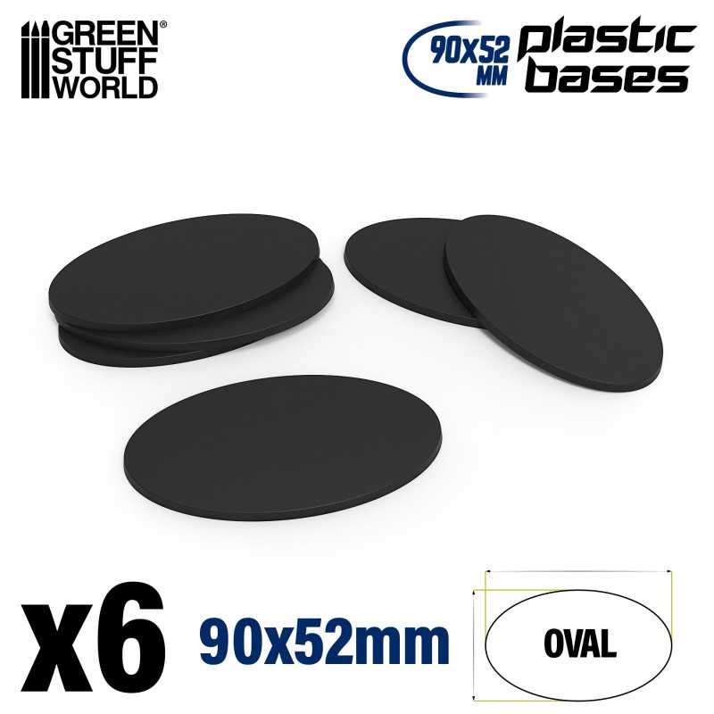 GSW 90x52mm oval black plastic bases