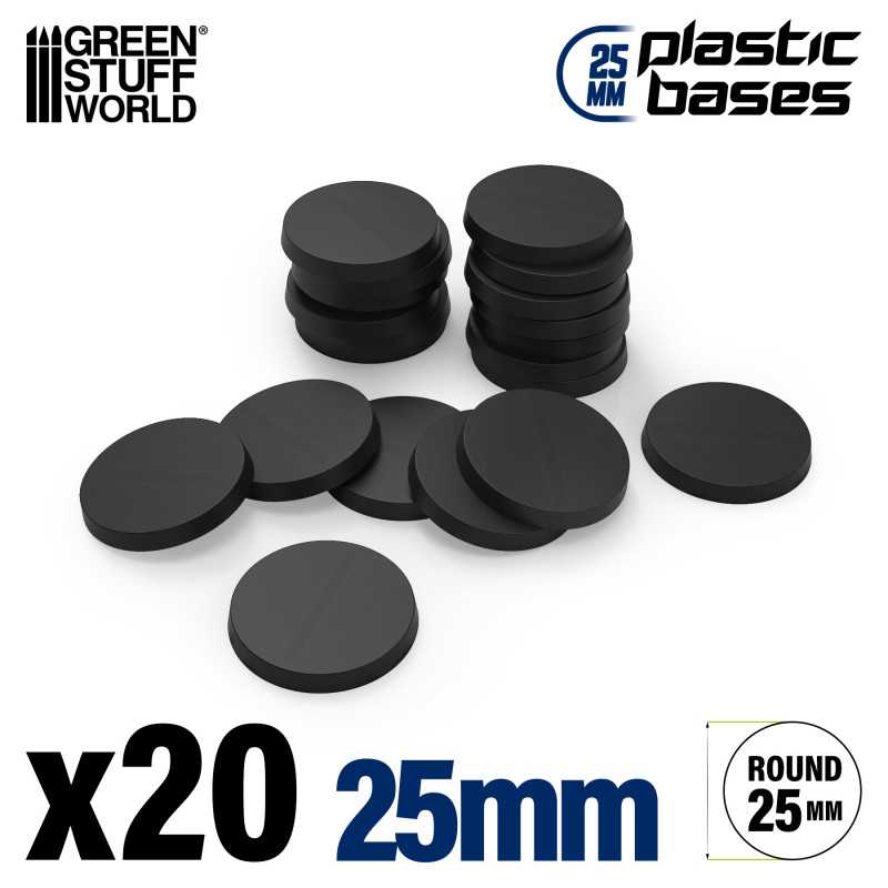 GSW 25mm round black plastic bases