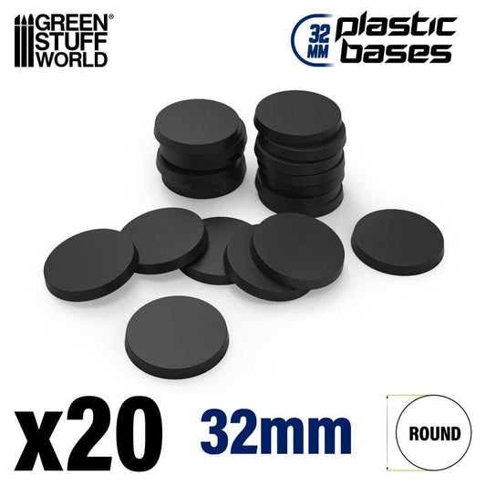 GSW 32mm round black plastic bases