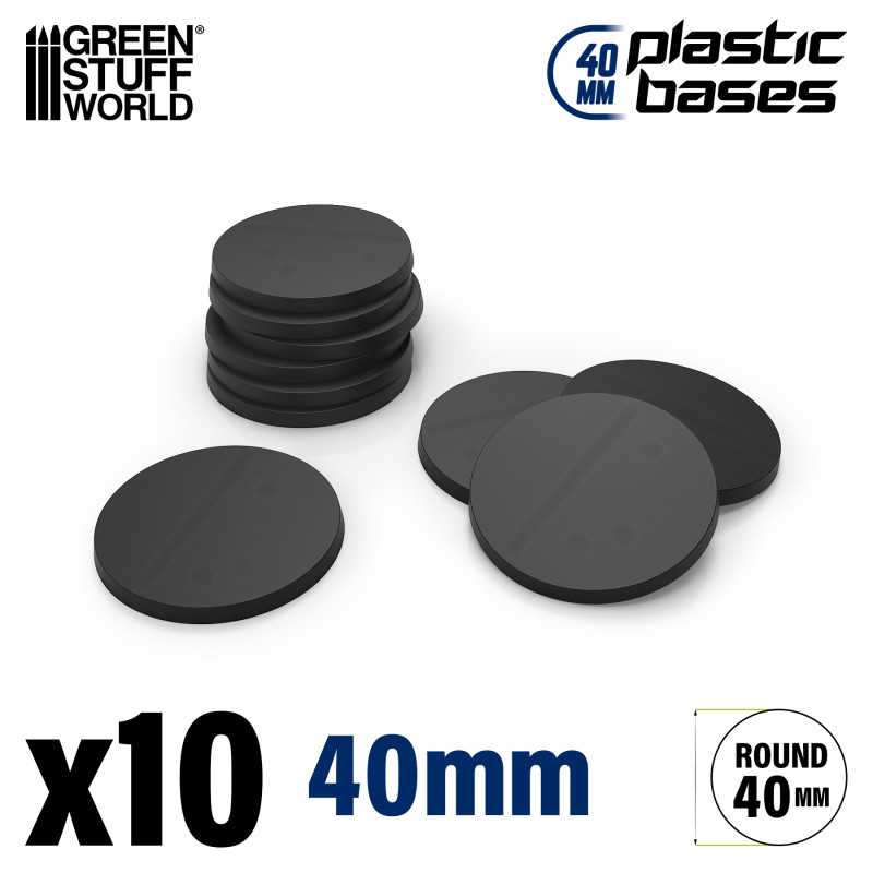 GSW 40mm round black plastic bases
