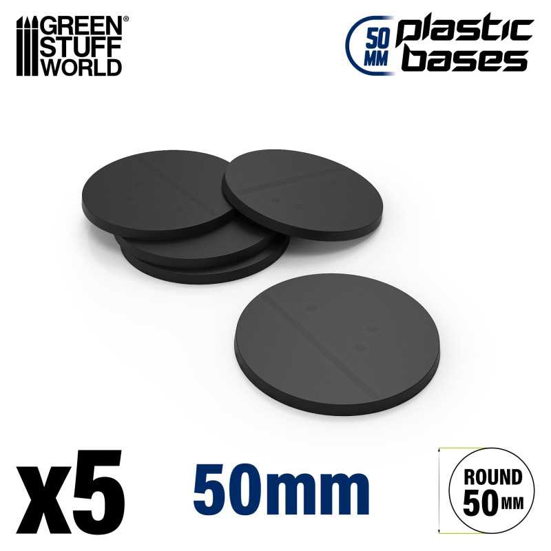 GSW 50mm round black plastic bases