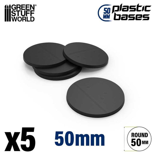 GSW 50mm round black plastic bases