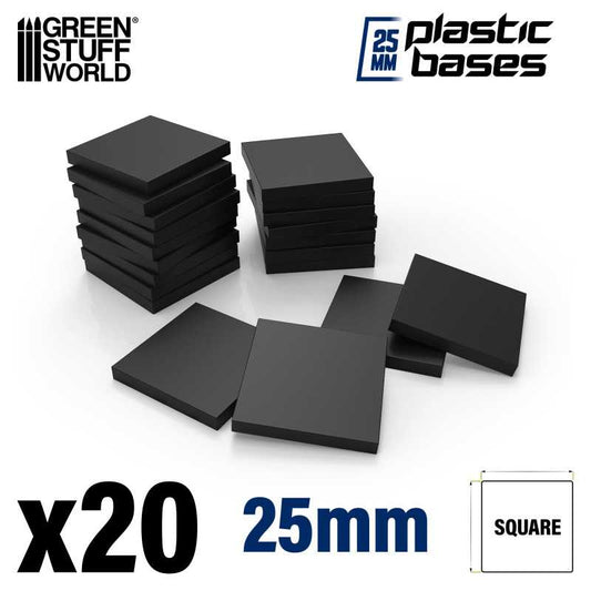 GSW 25mm square black plastic bases